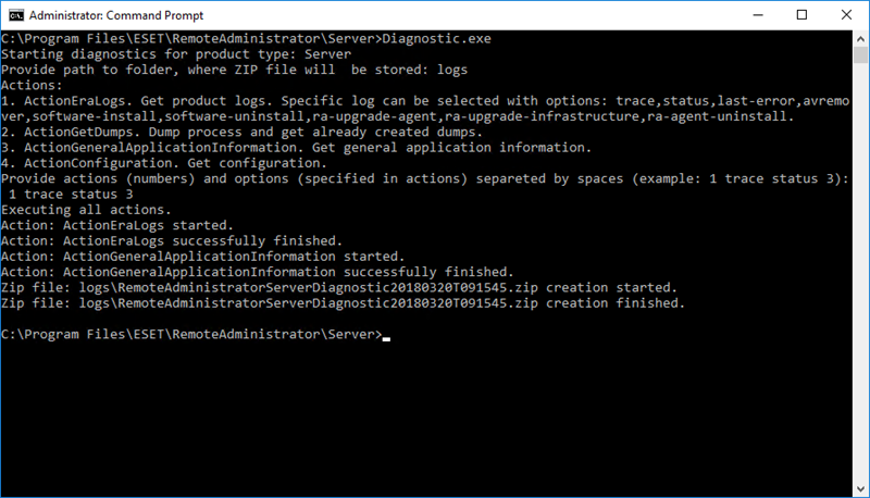 Run the Diagnostic Tool using the Command Prompt.