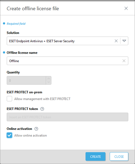 Crear archivo de licencia sin conexión en ESET PROTECT Hub.