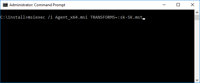 Inicie el instalador MSI de un componente de ESET PROTECT específico mediante la línea de comandos.