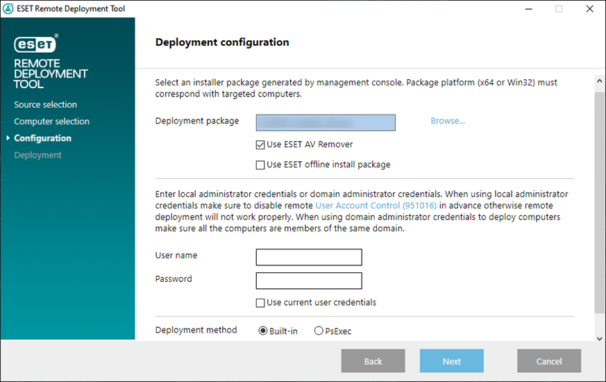 Eset remote deployment tool настройка